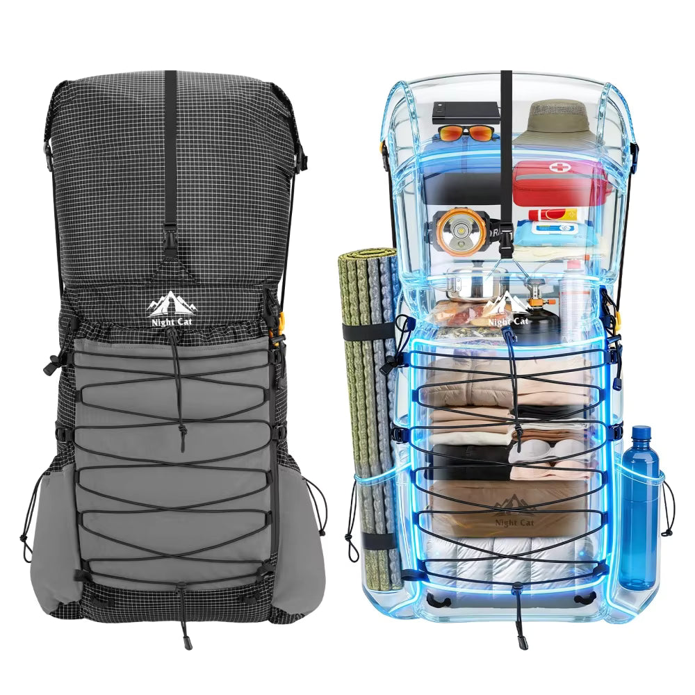 Varo Fit Night Cat 55-60L Roll Top Hiking Backpack