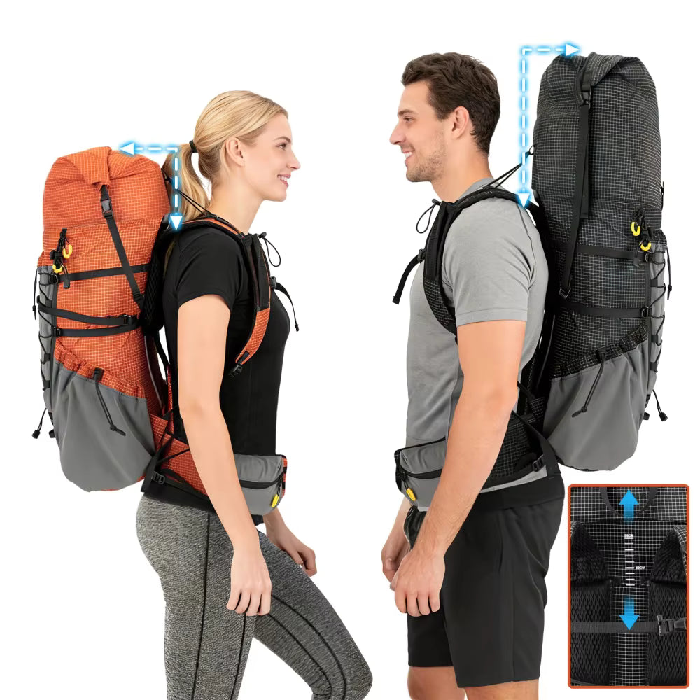 Varo Fit Night Cat 55-60L Roll Top Hiking Backpack